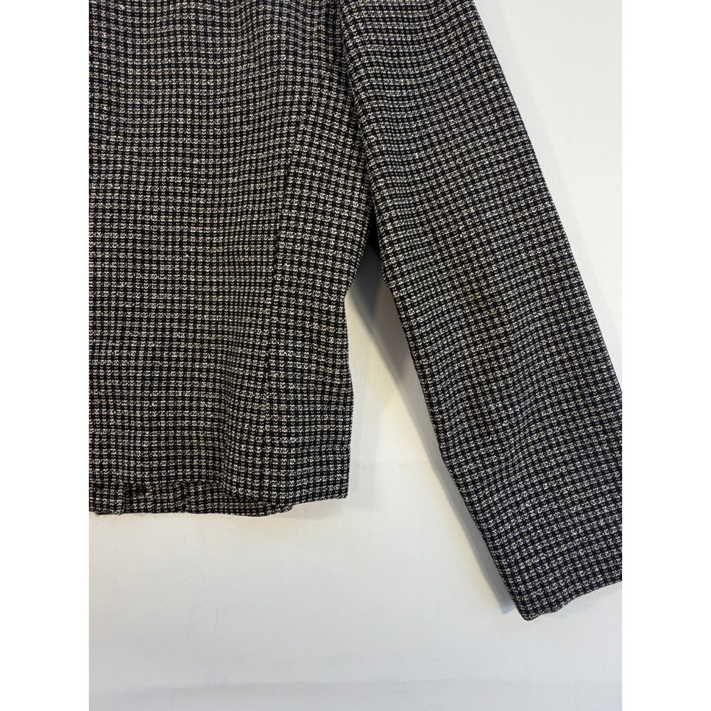 Pendleton Vintage Knockabouts Jacket Womens 10 Black White Wool Zip Micro-check - Picture 10 of 11